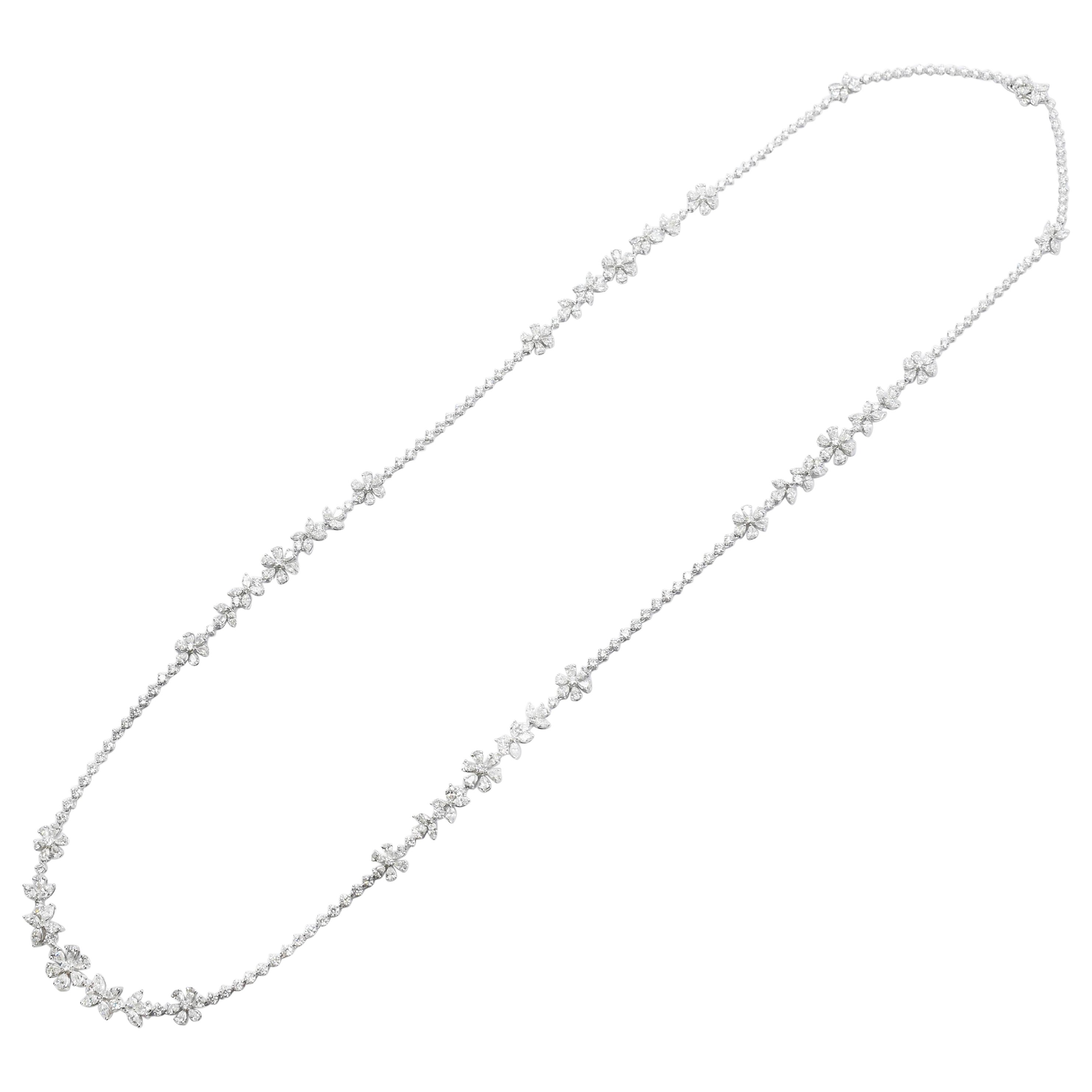 Emilio Jewelry 25.96 Carat Pear and Marquise Diamond Necklace