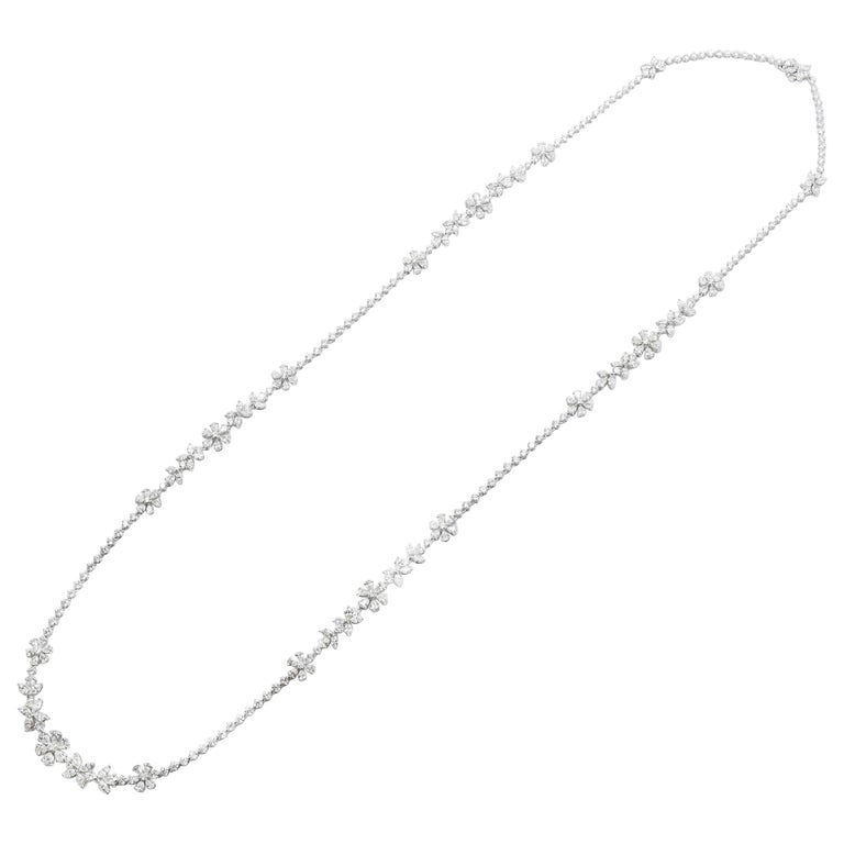Emilio Jewelry 25.96 Carat Pear and Marquise Diamond Necklace For Sale
