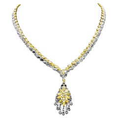 Emilio Jewelry 20.73 Carat Fancy Yellow Diamond Necklace