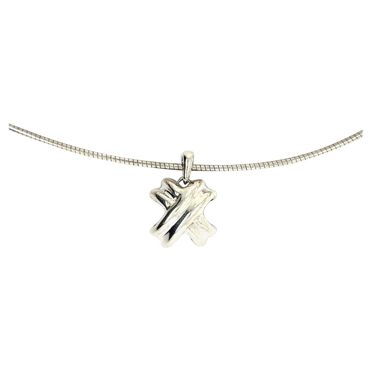 Signatur-Halskette aus Sterlingsilber von Tiffany & Co Estate X