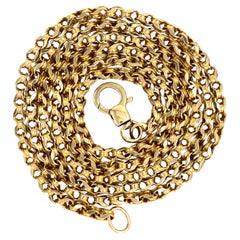 Vintage Opera-Length Fancy Figure 8 Chain with Swivel Bolt Ring Closure in Yellow Gold