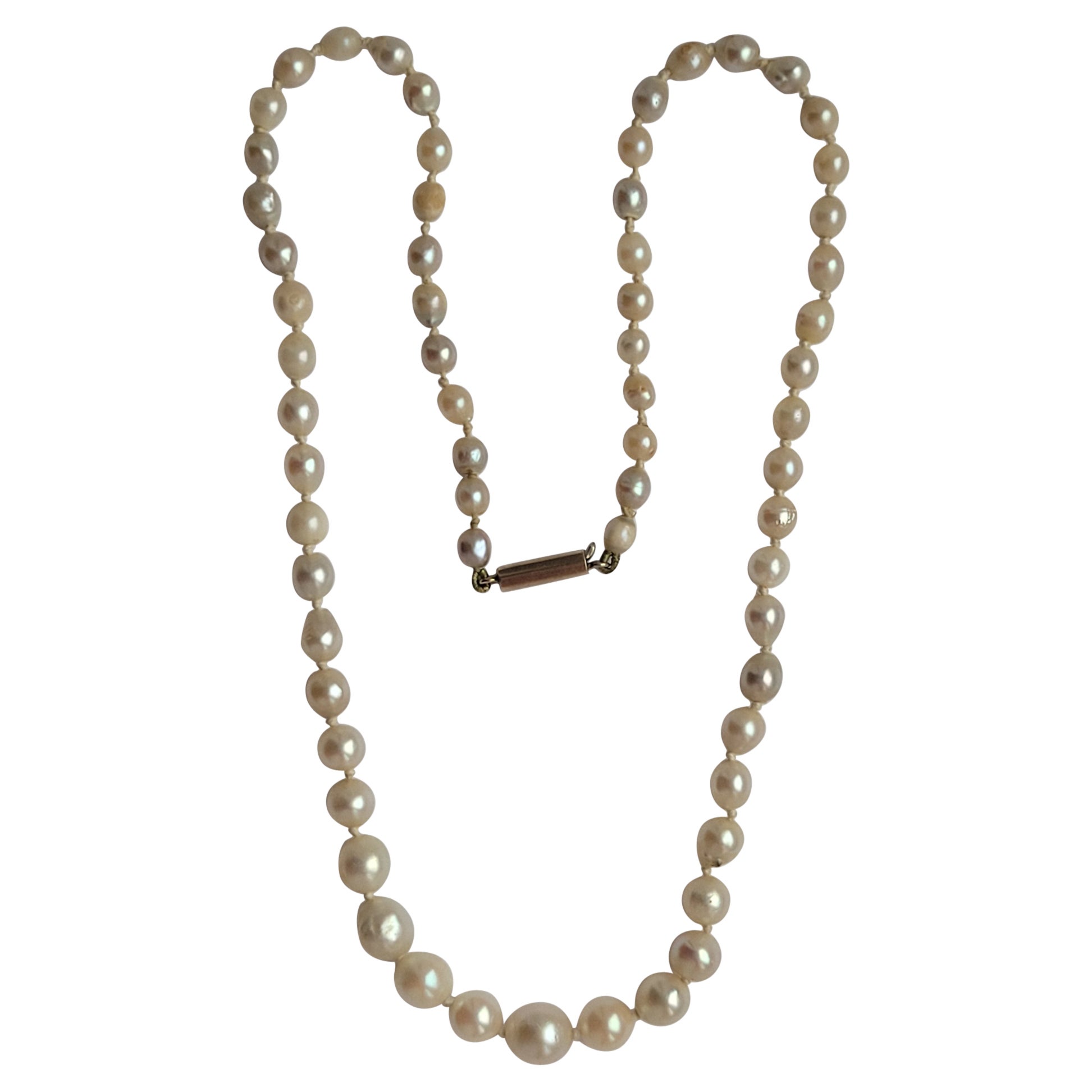 Antique Edwardian Cultured Pearl necklace For Sale
