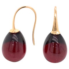 Hydro Garnet and Rose Gold 18 Karat Drop Earrings