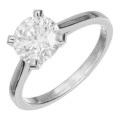 Peter Suchy GIA Certified 1.66 Carat Diamond Platinum Solitaire Engagement Ring