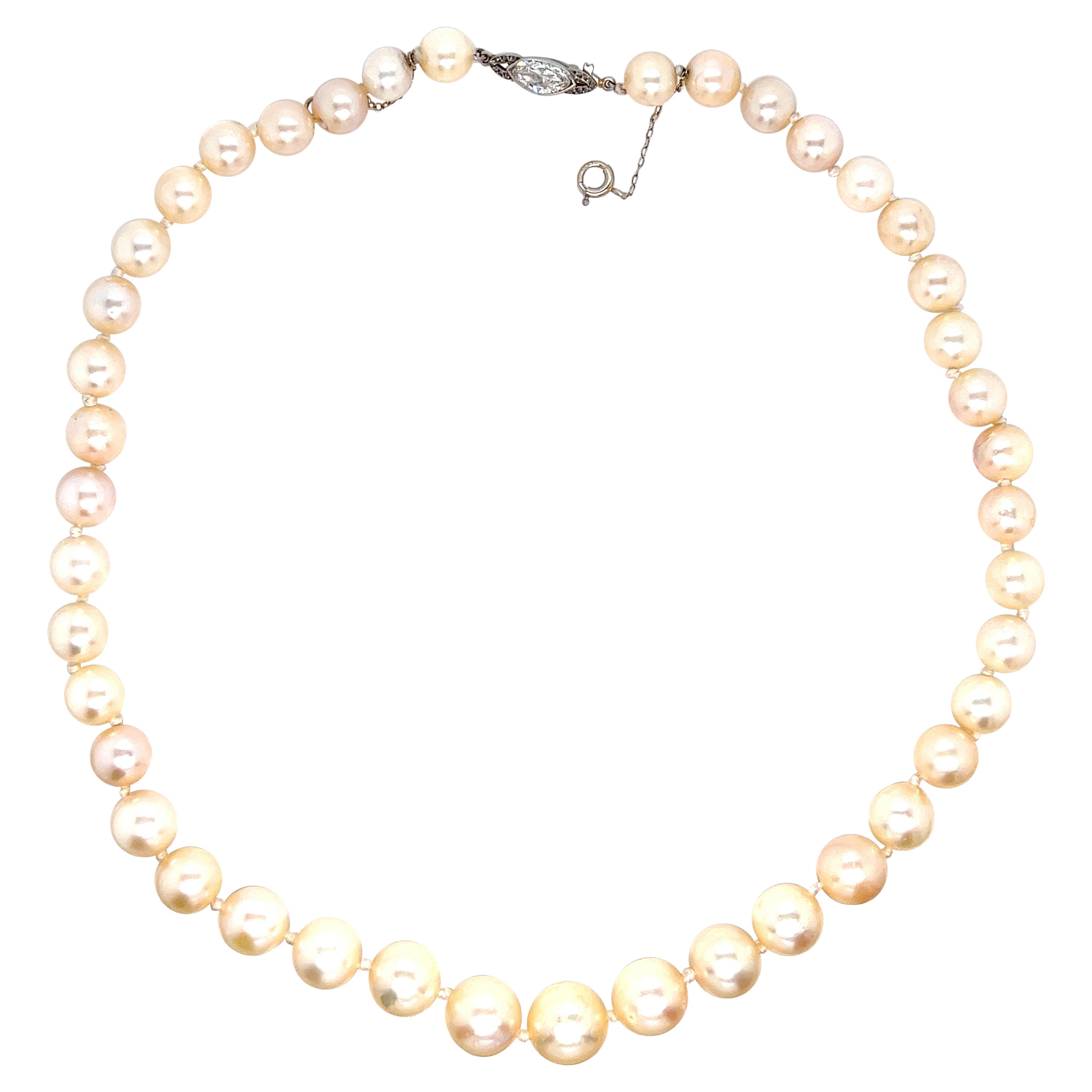 Platinum Pearl Diamond Necklace