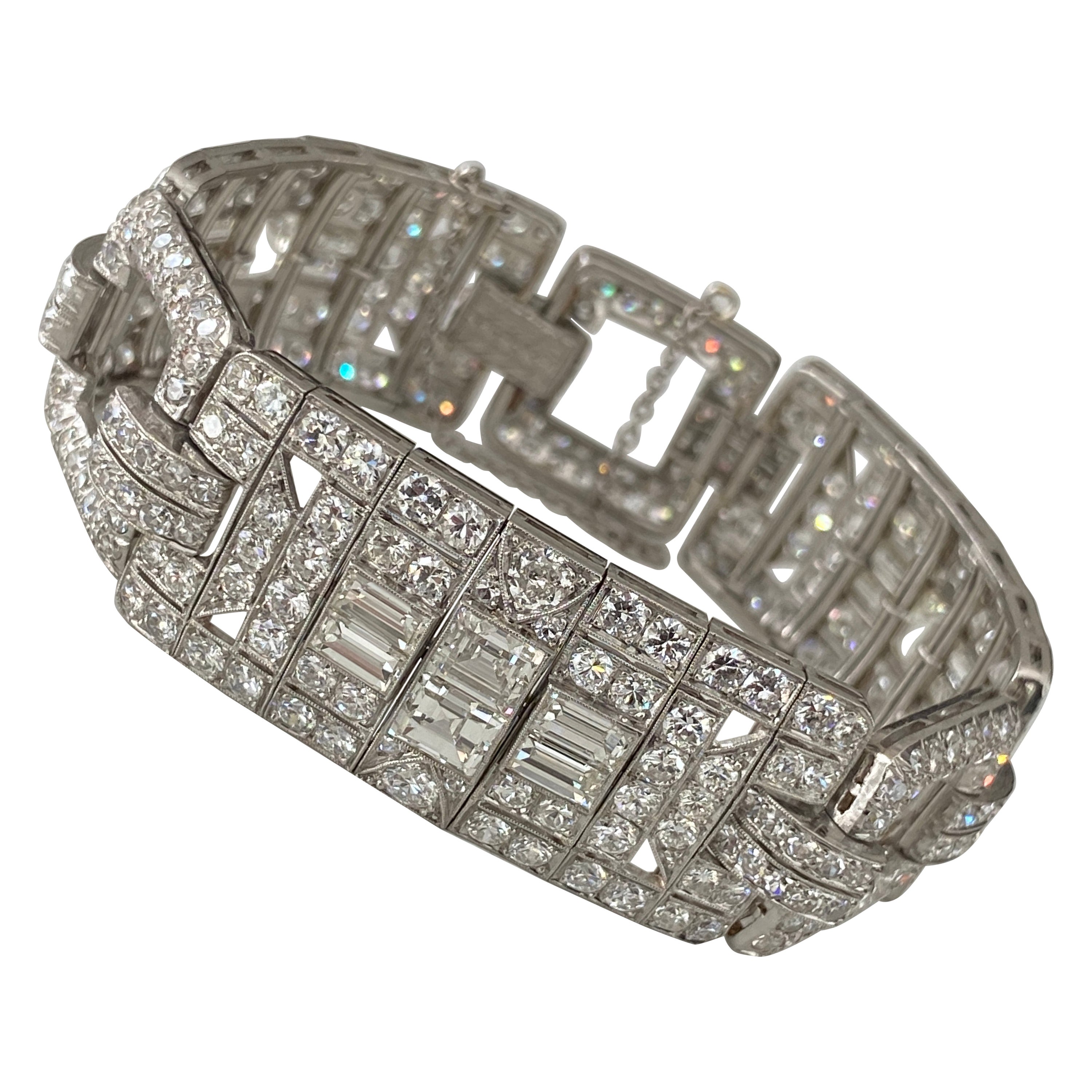 Bracelet à maillons Art déco en diamants