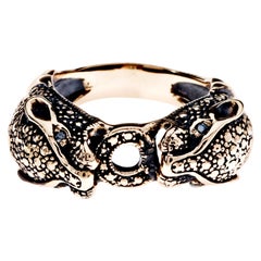 Black Diamond Jaguar Ring Bronze Animal Jewelry J Dauphin