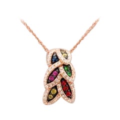 Le Vian Pendentif avec saphirs multicolores, saphirs roses en forme de bulle