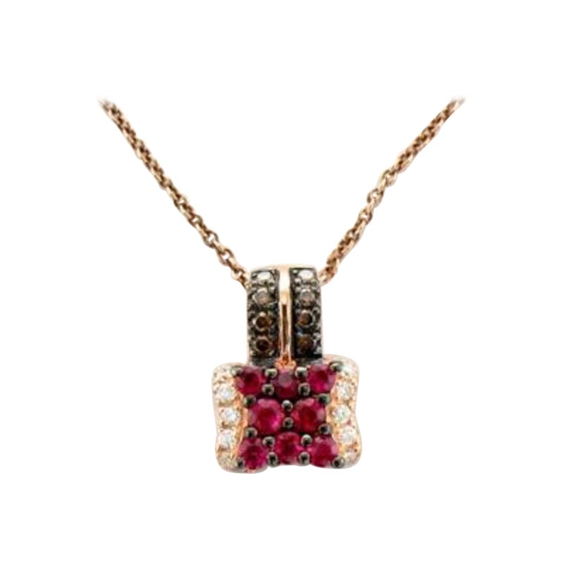 Grand Sample Sale Pendant Featuring Passion Ruby Chocolate Diamonds