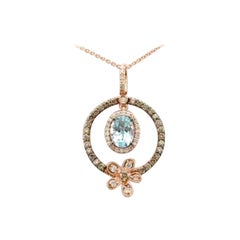 Le Vian-Anhnger mit Meeresblauem Aquamarin und schokoladenbraunen Diamanten