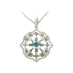 Le Vian Pendant Featuring Sea Blue Aquamarine Chocolate Diamonds, Vanilla