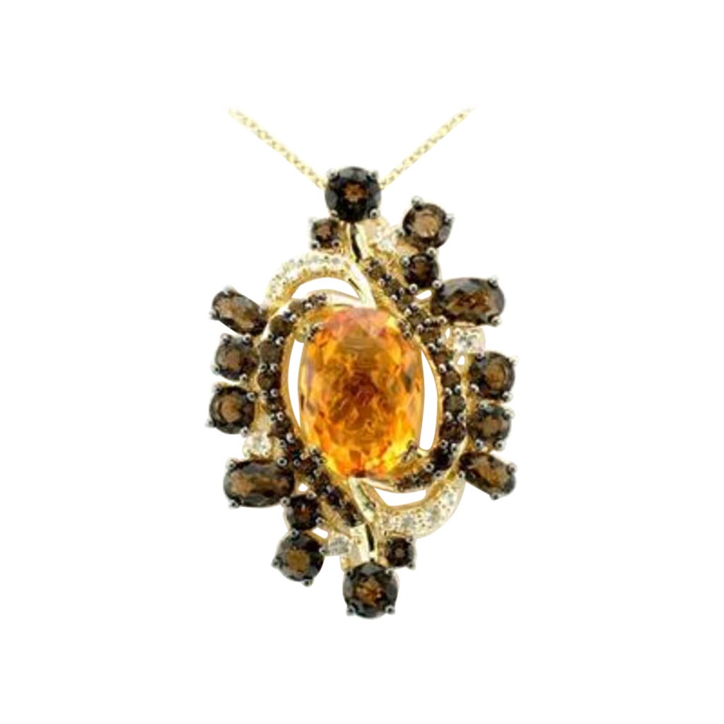 Grand Sample Sale Pendant Featuring Cinnamon Citrine, Chocolate Quartz For Sale