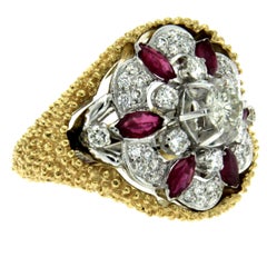 Designer Ruby Diamond Gold Detachable Ring