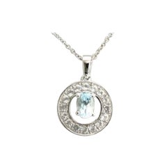 Prinzessin Alexandra-Anhnger mit Meeresblauem Aquamarin, Vanilla-Topas