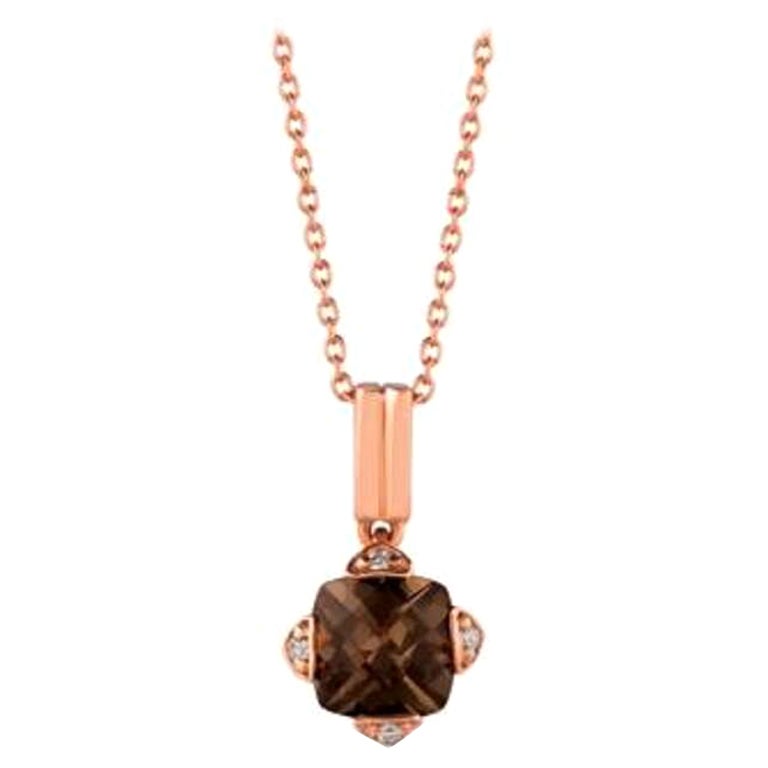 Le Vian Pendant Featuring Chocolate Quartz Vanilla Diamonds Set in 14K For Sale