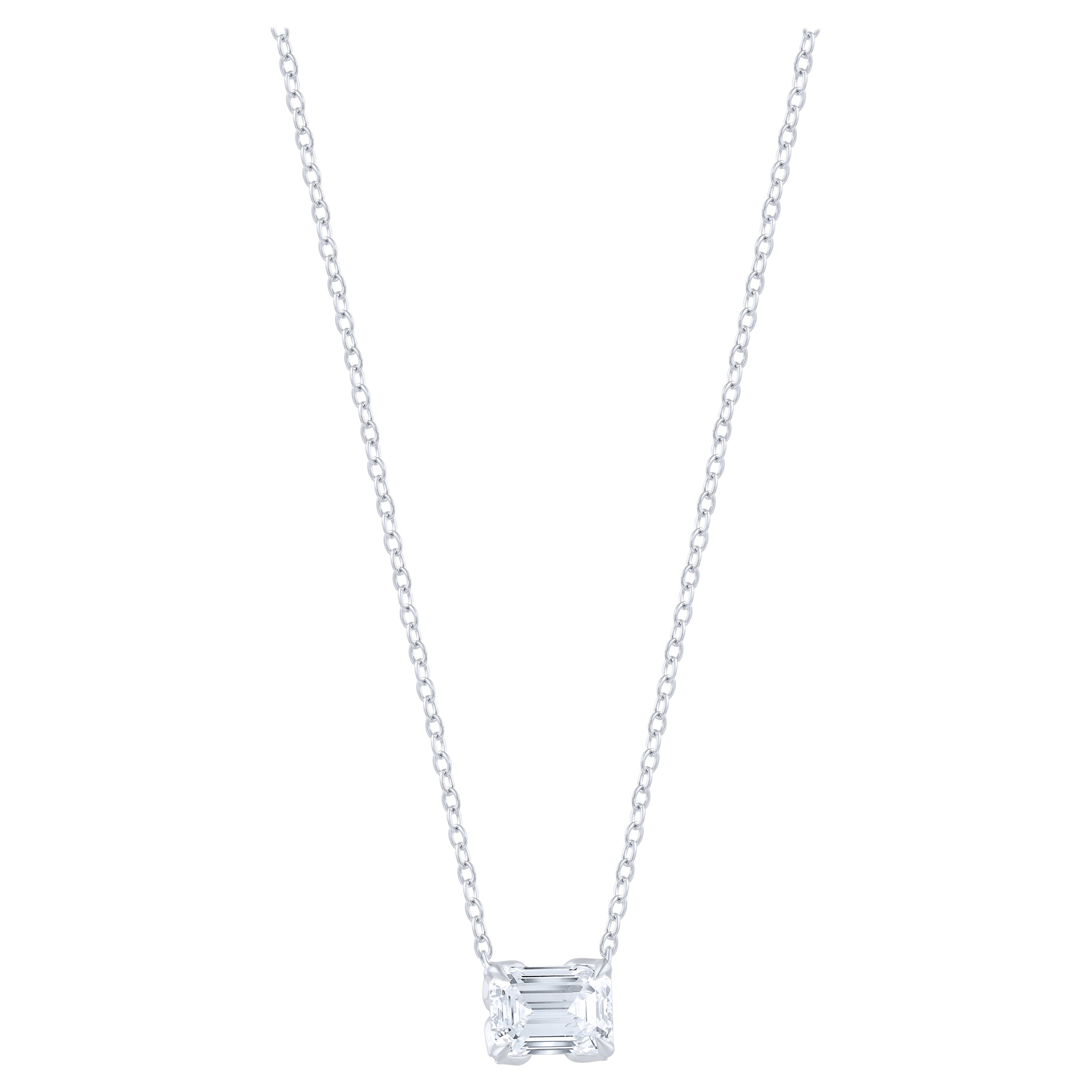 Harakh GIA Certified 0.70 Carat Solitaire Diamond Pendant Necklace in 18 Kt Gold For Sale