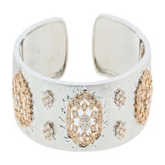 Goddess A1092-A5ZZ, 18K White and Yellow Gold Bangle with Diamonds