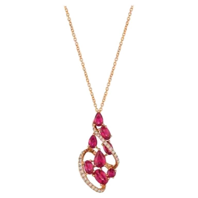 Le Vian Pendant Featuring Passion Ruby Vanilla Diamonds Set in 14K Strawberry For Sale