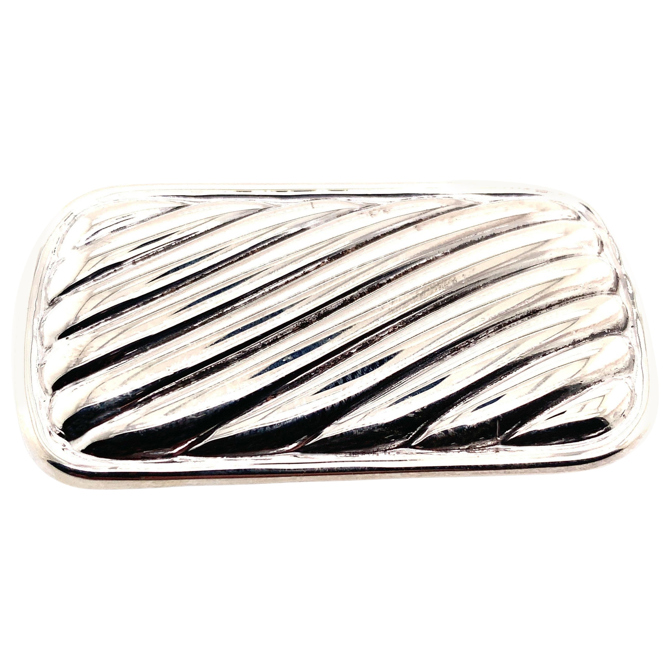 David Yurman Estate Large Cable Money Clip Sterling Silver For Sale