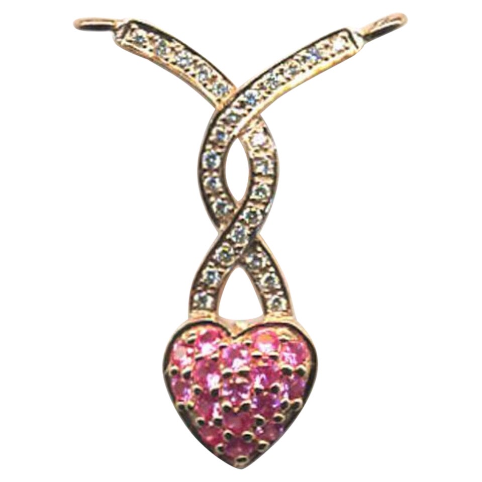 Le Vian Necklace Featuring Bubble Gum Pink Sapphire Nude Diamonds Set in 14K For Sale