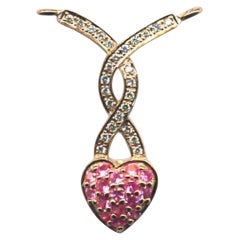 Le Vian Necklace Featuring Bubble Gum Pink Sapphire Nude Diamonds Set in 14K