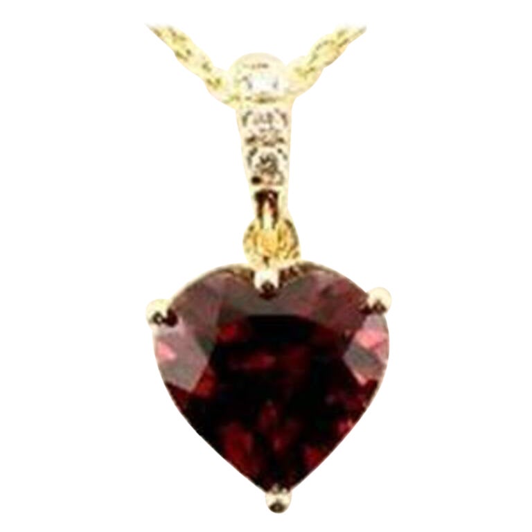 Le Vian Pendant Featuring Pomegranate Garnet Nude Diamonds Set in 14k Honey For Sale