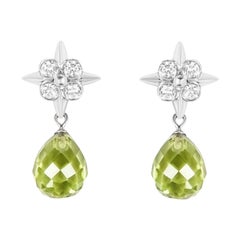 Tiffany & Co. Platinum Peridot & Diamond Drop Earrings