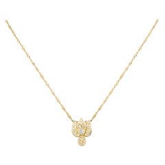 Gelbgold-Blumenanhnger mit Diamant 0,69 Karat TDW