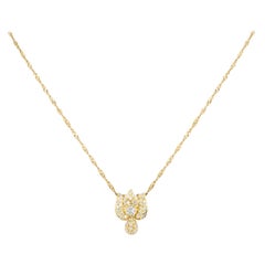 Pendentif  fleurs en or jaune avec diamants 0,69 carat TDW