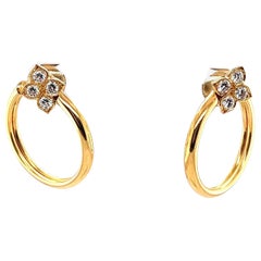Cartier Hindu Diamond 18 Karat Yellow Gold Hoop Earrings