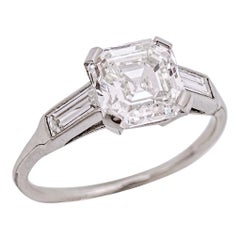 Cartier Paris, bague ancienne en diamants taille Asscher GIA 1, 83 carats G/VVS2, C. 1920