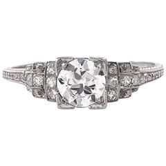 Antique Art Deco Diamond Platinum Engagement Ring