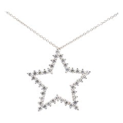 Tiffany and Co. Platinum Star Diamond 1.25 Cts. Pendant Necklace