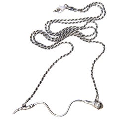 Snake Necklace Silver Sterling White Diamond Ruby Animal Jewelry J Dauphin