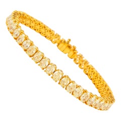 Alexander 18.25ct Oval Fancy Yellow Diamond Tennis Bracelet 18k Yellow Gold