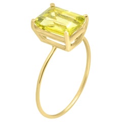 Natural Citrine Lemon Quartz Intini Jewels 18 Karat Yellow Gold Cocktail Ring