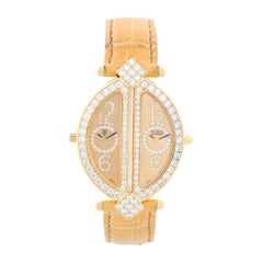 Chatila "The Royal Diamond Double Lady" Dual Time Ladies 18 Karat Gold Watch BA