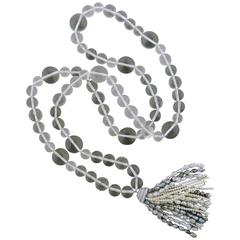 Impressive Ivanka Trump Crystal Pearl Diamond Gold Tassel Necklace 11