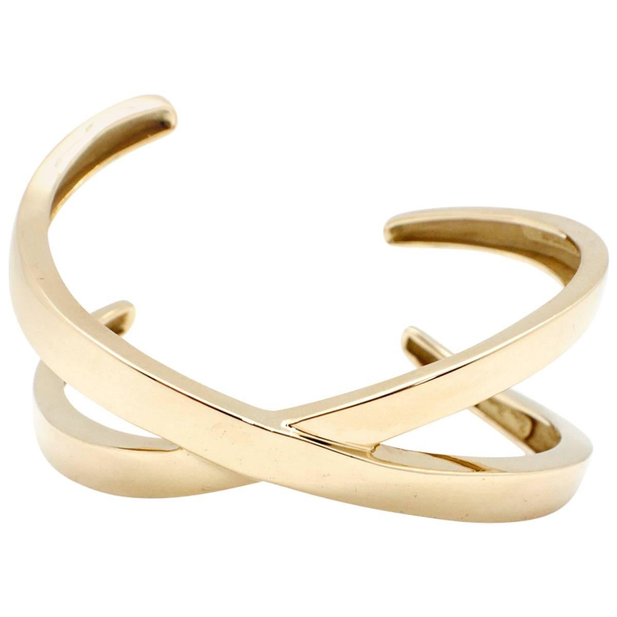  Tiffany & Co. Paloma Picasso Gold X Bangle Bracelet  For Sale
