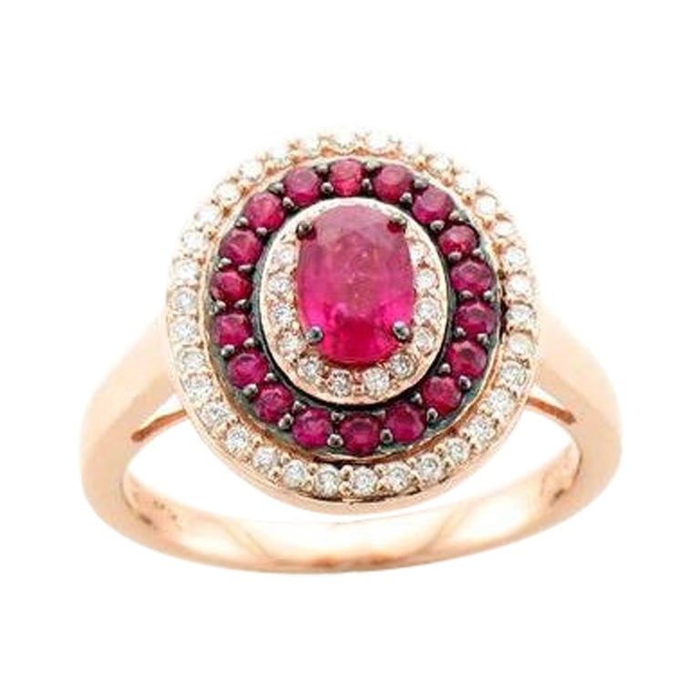 Le Vian Ring Featuring Passion Ruby Vanilla Diamonds Set in 14K Strawberry Gold For Sale
