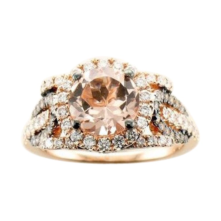 Le Vian Chocolatier Ring Featuring Peach Morganite Vanilla Diamonds, Chocolate For Sale