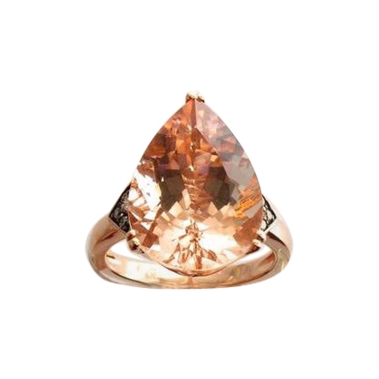 Le Vian Chocolatier Ring mit pfirsichfarbenem Morganit und schokoladenbraunen Diamanten