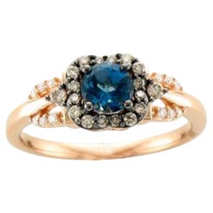 Le Vian Chocolatier Ring mit tiefseeblauem Topas und schokoladenbraunen Diamanten