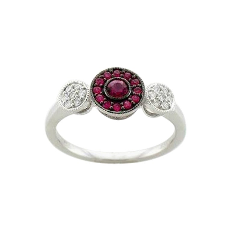 Le Vian Ring Featuring Passion Ruby Vanilla Diamonds Set in 14K Vanilla Gold For Sale