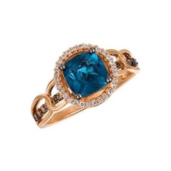 Le Vian Chocolatier Ring mit tiefseeblauem Topas und schokoladenbraunen Diamanten