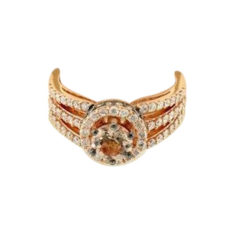 Le Vian Bridal Ring featuring Peach Morganite Vanilla Diamonds , Chocolate  For Sale