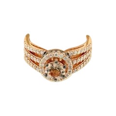 Le Vian Bridal Ring featuring Peach Morganite Vanilla Diamonds , Chocolate 
