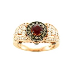 Le Vian Bridal Ring Featuring Passion Ruby Vanilla Diamonds, Chocolate Diamond