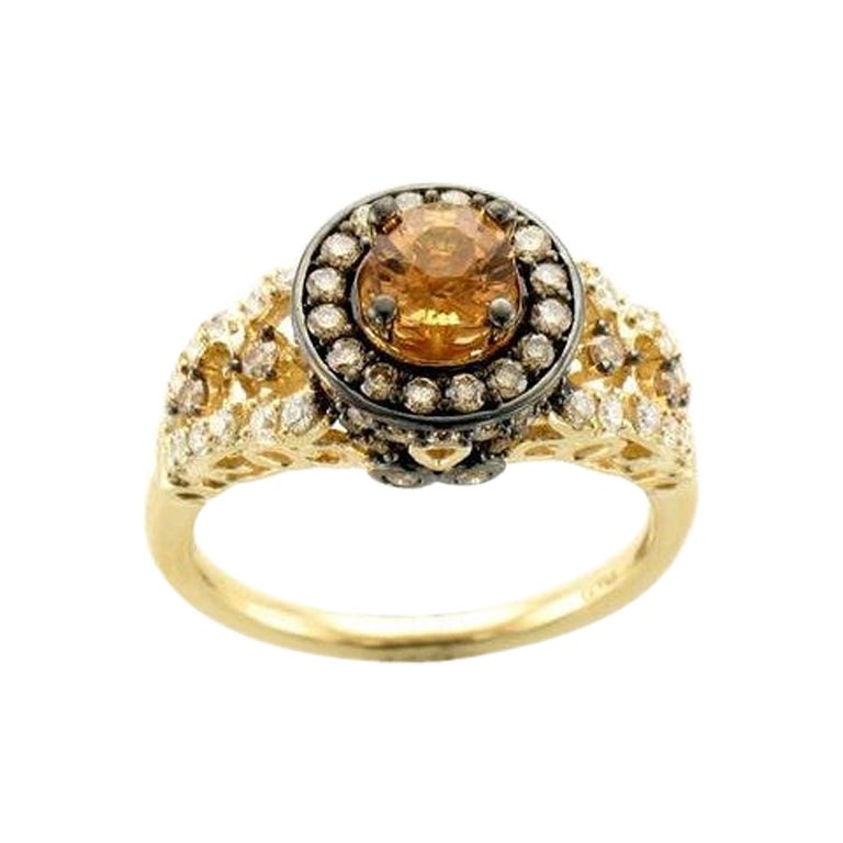 Le Vian Ring mit gelben Saphiren und Vanilla-Diamanten, schokoladenbraunen Diamanten