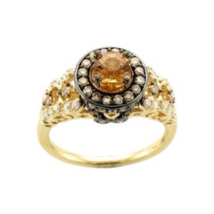 Le Vian Ring mit gelben Saphiren und Vanilla-Diamanten, schokoladenbraunen Diamanten